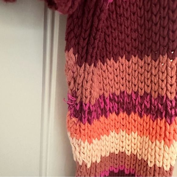 Free People Cropped Sweater Pink Knit Boho Casual Fall Indie Size Extra Small - Picture 7 of 9